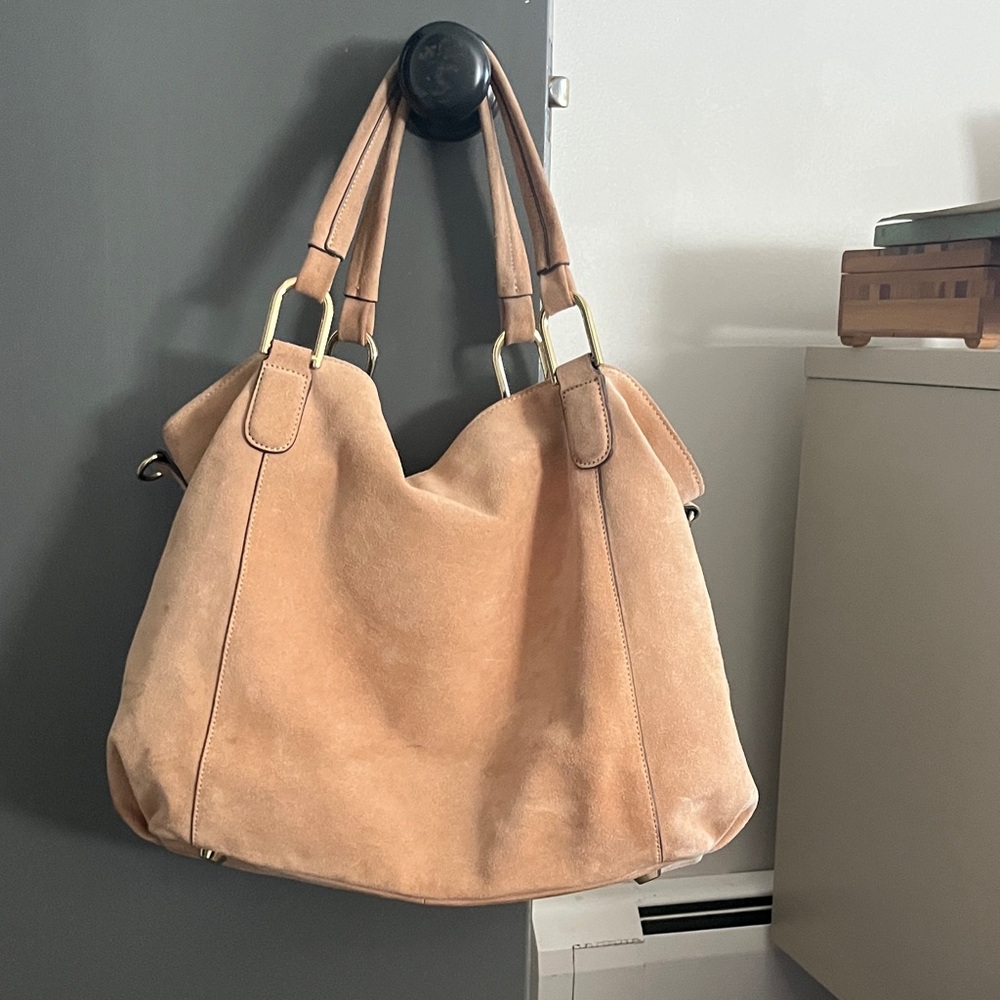 G.I.L.I. Tan Suede Hobo Bag